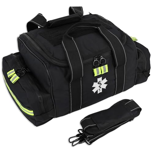 Lightning X Products Large EMT Medic First Responder EMS Tactical Trauma Bag With Dividers (Stealth Black) - Lightning X Products