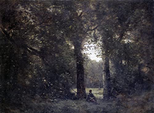 Toile moderne paysage Corot pour décoration salon chaleureuse et élégante