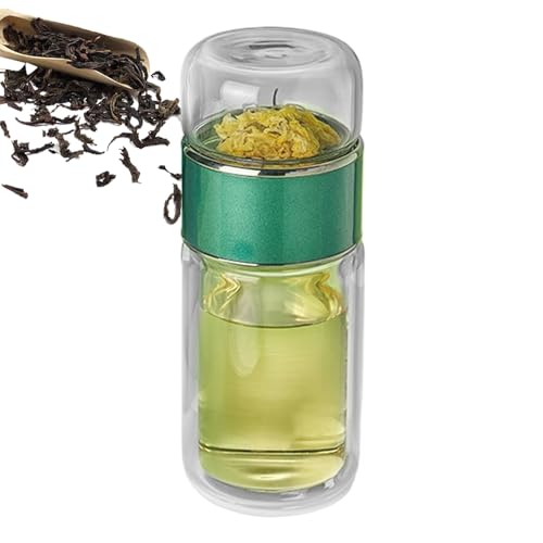 Botella de té con infusor, infusor de té de vidrio,Botella de separación de agua impermeable   de separación de agua y agua, para a granel, flores, viaje a domici