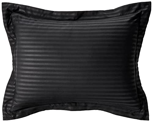 Image of Sweet Home Collection 8 Piece Comforter Set Bag Stripe Design, Bed Sheets, 2 Pillowcases, 2 Shams Down Alternative All Season Warmth, Queen, Dobby Black