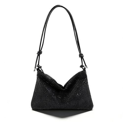 Homefantasy Pochette Femme Paillettes, Pochette Strass Noir, Sac De Soirée Chic Avec Strass, Sac...