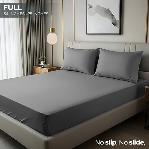 Image of Utopia Bedding Full Fitted Sheet - Bottom Sheet - Deep Pocket - Soft Microfiber - Shrinkage and Fade Resistant - Easy Care -1 Fitted Sheet Only (Grey)