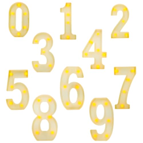 Image of 8.66 inch Light Up Marquee Numbers for Party Decor, Acrylic LED Marquee Signs Battery Operated for Birthday Wedding Anniversary Celebration (Digit 1, White)