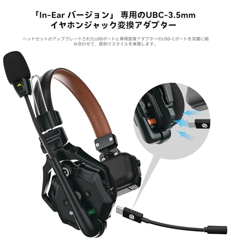 【Hollyland公式販売店】【In-Earバージョン】Hollyland Solidcom C1 Pro In-Earバージョン マスターヘッドセット イヤホン使用可能 首掛け対応 ワイヤレスインカム 全二重 ワイヤレスインターホン ヘッドセットシステム ENCノイズ キャンセリング PTT搭載 ミュート機能付き 多人撮影用 業務用(マスター)