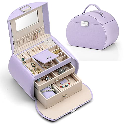 Vlando Boîte à Bijoux, Coffret à Bijoux avec 3 Niveaux,