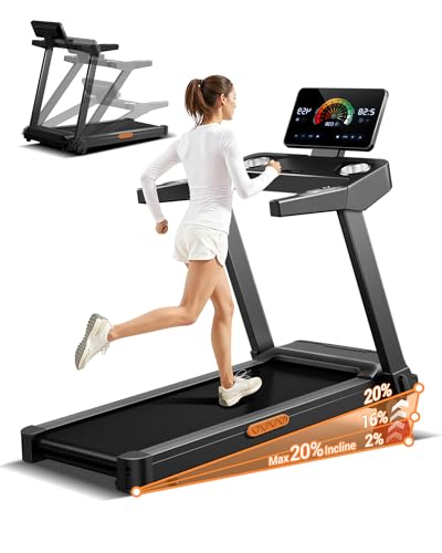 Image of UMAY 20% Incline Treadmill for Home, 400 lb Capacity - Folding Treadmills wtih 3.5HP, 42.5 inch Wide Running Area & Shock Absorption for Running /Walking