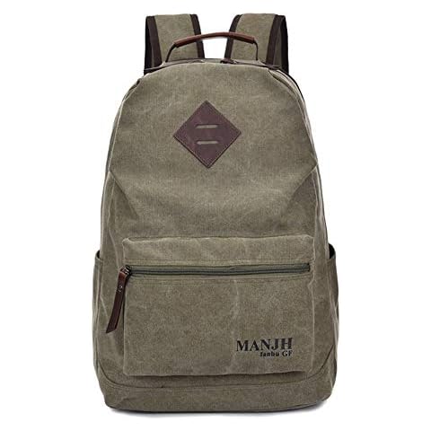 MANJHONG casual laptop backpack classic bookbag rucksack,Retro laptop backpack lady men,College backpack bag for 14-inch laptops Nylon canvas material Cover