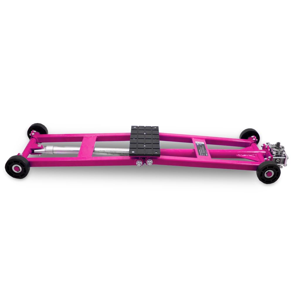 BITUXX KFZ Scherenlift Scherenwagenheber 2,5T flach Wagenheber 2500 Kg Hubhöhe von 11 cm bis 48 cm inkl. Gummiauflage und praktischer Handkurbel Magenta