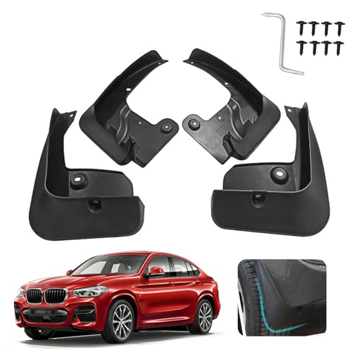 Image of Custom Fit for Mud Flaps 2019-2024 BMW X4 M40i / 2020-2024 BMW X4 M Mud Splash Guard Front and Rear 4-PC Set