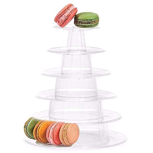 6 étages Macaron Tour support de présentation, Designerbox rond Transparent Macaron Tour Plateau Macaron Affichage étagère Rack et plastique gâteau...
