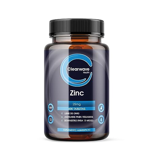 Tabletas de zinc - 83 mg de citrato de zinc por tableta - Rinde 25 mg de zinc elemental (dosis diaria máxima segura) - 400 tabletas veganas de zinc - Suplementos de zinc de alta absorción