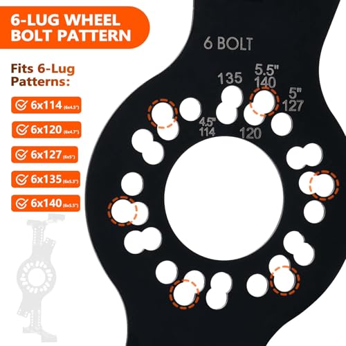 Image of Wheel Fitment Tool 6-Lug, Offset & Backspacing Measuring Tool for 14-22 inch Wheels, 7-17 inch Wide, Universal Rim & Tire Fitment Simulator