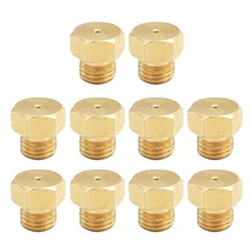 Gettimore Kit de conversión de boquilla de gas propano de latón, orificio de 0,8 mm, paquete de 10 o 20, para parrilla de gas natural a gas LP, compatible con la mayoría de barbacoas al aire libre