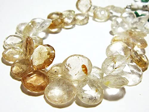 Pierre az naturelle briolette cœur facetté 10mm fil 8 pouces pour création bijoux