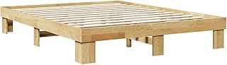 vidaXL Massivholzbett ohne Matratze 135x190 cm Eichenholz, Bett, Schlafzimmermöbel, Doppelbett, Bettrahmen, Möbel Schlafzimmer, Bettgestell Massivholz
