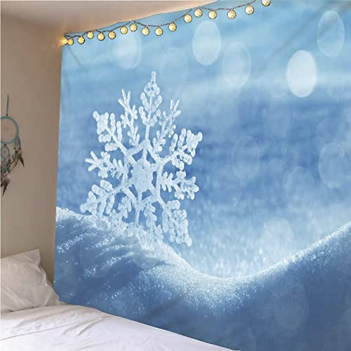 Aotiwe Tapestry Aesthetic Indie, White Tapestry Snowflake Pattern Polyester White 300x260CM Indoor For Home