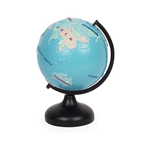 FAB Starpoint Spinning World Globe Blue Coin Bank