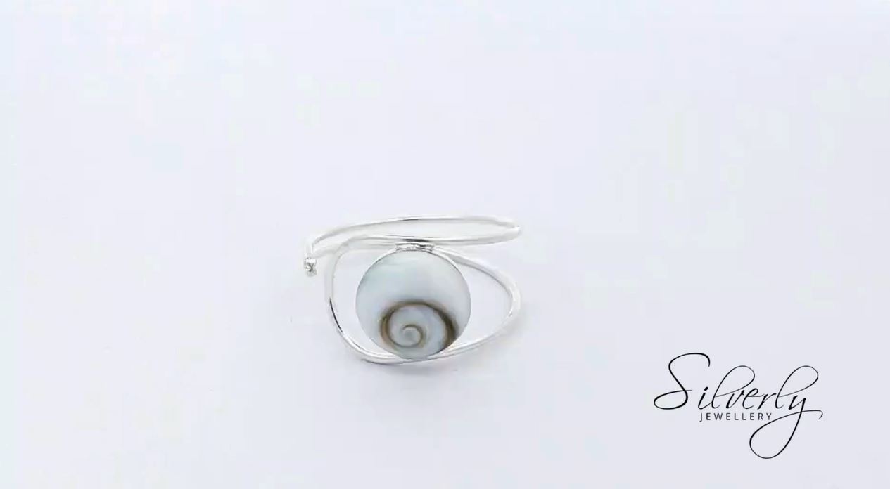 Chic-Net Shivaauge - Anillo De Plata 925 Con Tres Círculos En Espiral, 8 Mm, Ojo De Shiva : Chic-Net