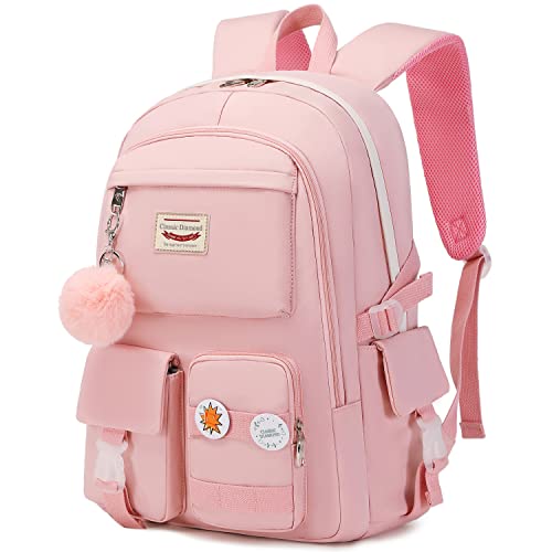 School Backpack for Girls Laptop Backpack Cute Bookbag Kawaii School Bag Anime College Backpack for Teens Girls Student (Pink)2
