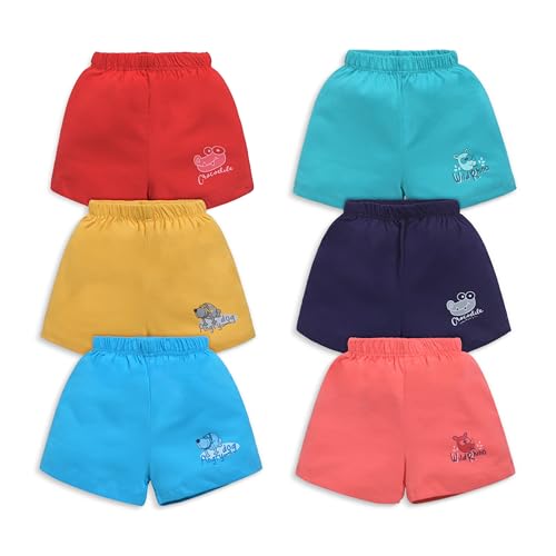 Image of LuvLap Baby Boys & Girls Regular Fit 100% Cotton Shorts Pack of 6