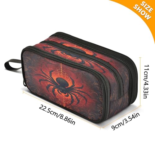 Image of Caikeny Pencil Case Digital Black Spider Pen Bag Large Capacity Pencil Box Pen Pouch with Zipper Cosmetic Organizer for Kids Teens Adults