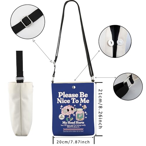 WCGXKO Migraine Survivor Gift Migraine Brain Inspired Crossbody Bag Chronic Illness Headache Survivor Gift2