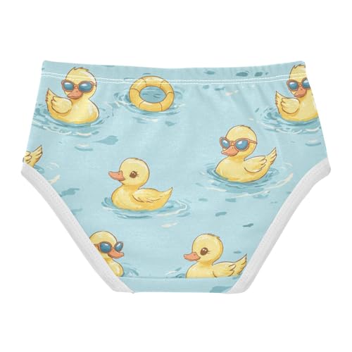 ZZKKO Yellow Duck Swimming Girls Underwear Toddler Panties for Girls Comfort Brief Size 2T-8Y2
