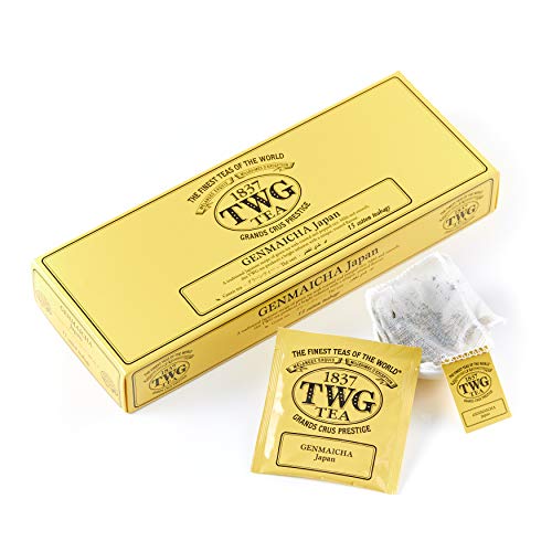 TWG Singapore - Luxury Teas - GENMAICHA TEA - 15 Hand sewn pure cotton tea bags TWG Singapore - Luxury Teas - GENMAICHA TEA - 15 Hand sewn pure cotton tea bags