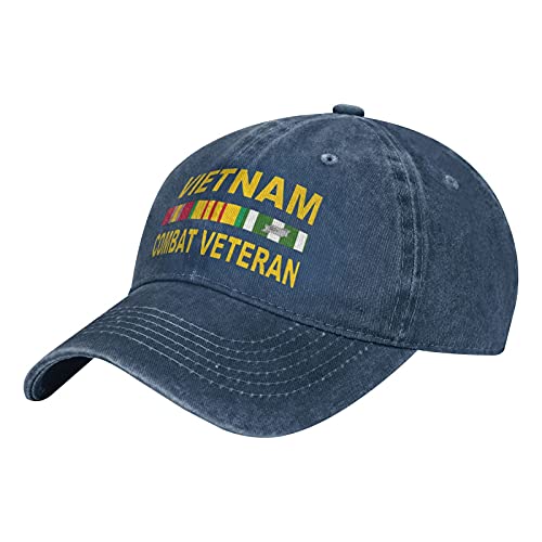 YINGJIE Vietnam Combat Veteran Baseball Caps Unisex Adjustable Sun Hat Can Be Washed Leisure Dad Hat Navy, One Size