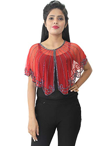 Image of Matelco Women's net Embellished Poncho