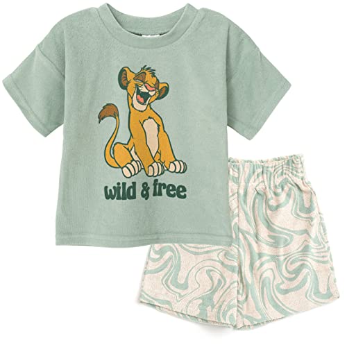 Disney Lion King Big Boys' 2-Piece T-Shirt and Shorts Set Sage Green 10-12 - image 1