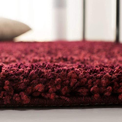 Image of SAGON Anti-Skid Shaggy Carpet Rug for Home | Ultra-Soft Plush Floor Mat for Living Room & Bedroom | Non-Slip, High-Density, Cozy Luxury Decor| 6 x 9 Feet Wine