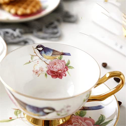 Leige Pastoral Bird Porcelain Coffee Set Tea Set Ceramic Tea Set Pot Cup Ceramic Cup Teapot Party Tea Set Coffee Set (Color : A, Size : As The Picture Shows) #TOP5