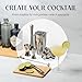 Mixology & Craft 11-Piece Cocktail Shaker Set with Wood Stand | Complete Cocktail Kit Gift Set | Top Bartender Gifts for Men & Women | Leak-Proof Tools (Silver)