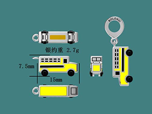 Bolenvi Yellow School Bus 925 erling Silver Pendant Charm Bead For Pandora & Similar Charm Bracelets or Necklaces4