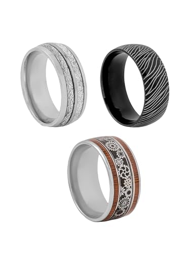Image of Norse Code Collection Stainless Steel Rings For Men And Boys Anniversary Birthday Gifts