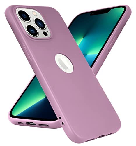 Image of Elzzi Liquid Silicone Cover Compatible for iPhone 13 Pro Case Smooth Touch Gel Rubber Wireless Charging Phone Cases Non-Slip Full Body Protective Shockproof Back Cover 6.1 Inch, Lilac
