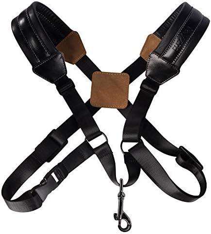 Rayzm Arnés para saxofón de piel auténtica, Correa de Arnés Unive...