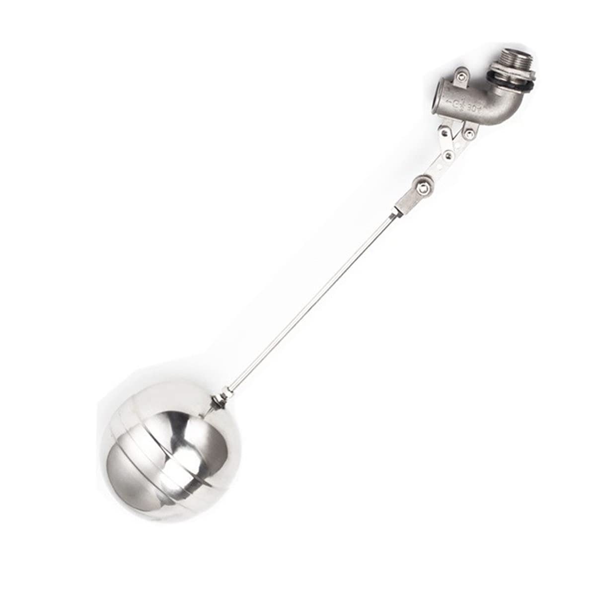 Valvola a sfera galleggiante, Kit valvola a sfera Valvola a galleggiante automatica in acciaio inossidabile 304, DN25 Valvola a galleggiante regolabile da 1" Valvola a sfera galleggiante a gomito pieg