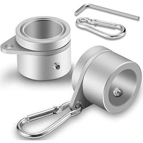 BONWIN 1" Flag Pole Rings, 2 Pcs Anti Wrap Flag Pole Clips Swivels, 360° Rotating Flagpole Flag Mounting Rings, Aluminum Alloy Spinning Flag Pole Kit Parts for 0.75-1.02" Diameter (1 Inch, Silver) Cover
