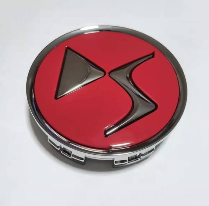 4 Coprimozzi Per Citroen DS3 2009-2014 | Diametro 60mm, Rosso Con Logo - Lega Di Alluminio - Foto 3