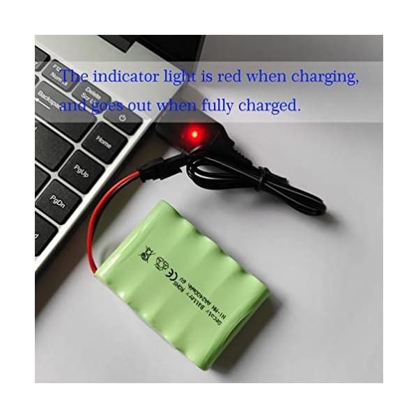 6V Battery Pack, 2400mAh Ninh Rechargeable AA Battery Pack, Come with Charge Cable, for RC Truck Cars Power Tools (SM Plug) - Image 7
