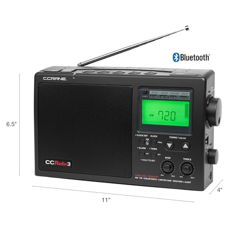 Image of C. Crane CCRadio 3 Long Range Reception AM, FM, NOAA Weather Plus Alert and 2-Meter Ham Band Portable Digital Radio with Bluetooth
