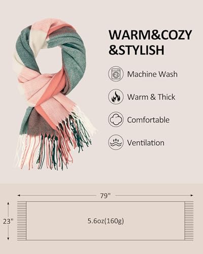Image of Loritta Winter Scarf for Women, Long Plaid Shawl Wraps Scarves Gifts