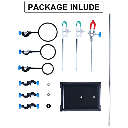 Chemistry Laboratory Stand Set,Lab Instrument Supports Lab Clamp Flask Clamp Condenser Stand #TOP3