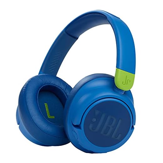 JBL JR 460NC On-Ear-Kopfhörer, kabellos, für Kinder, bis zu 30 Stunden Wiedergabe und sicherer Klang – Blau