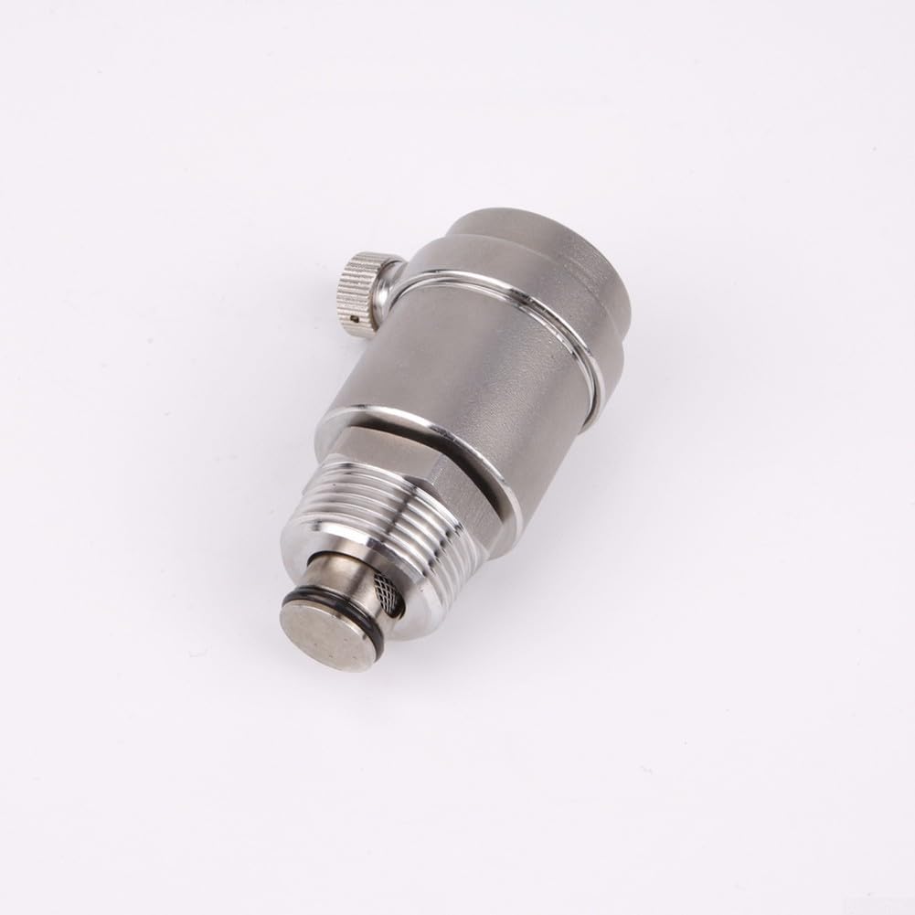 Yhenlovtt Valvola di sfiato dell'aria in acciaio inox – Sfiato idraulico automatico per la rimozione dell'aria intrappolata, filettatura DN15/DN20, compatta, 7 x 4,8 cm, durevole e a bassa