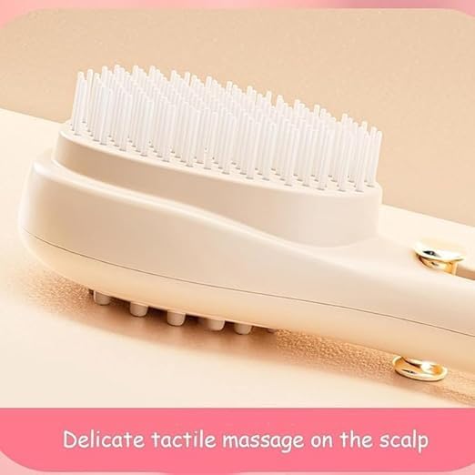 Image of Self-Cleaning Telescopic Hairbrush - One-Click Retractable Bristle Comb, Anti-Static Scalp Massager Brush for Hair Detangling, Styling & Care - 2-in-1 Hair & Scalp Tool for Women & Men (PACK OF 1) (Small)