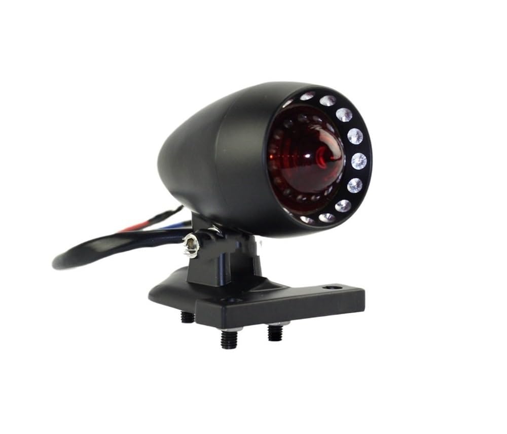 Freno Luce Stop Lampada Universale per Moto LED da Corsa Fanale Posteriore Stile Proiettile Lampada Freno Posteriore Luce Targa per per Chopper per Bobber
