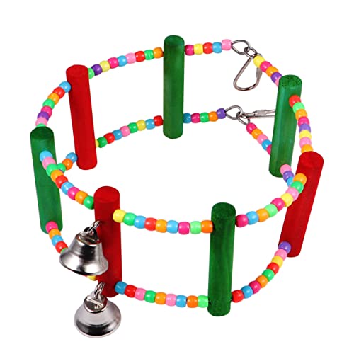 FONDOTIN Colorful Chew for Birds Wheel Design with Bell Interactive Swing for Parrots Parakeets Lovebirds and Pets Promotes Play and Reduces